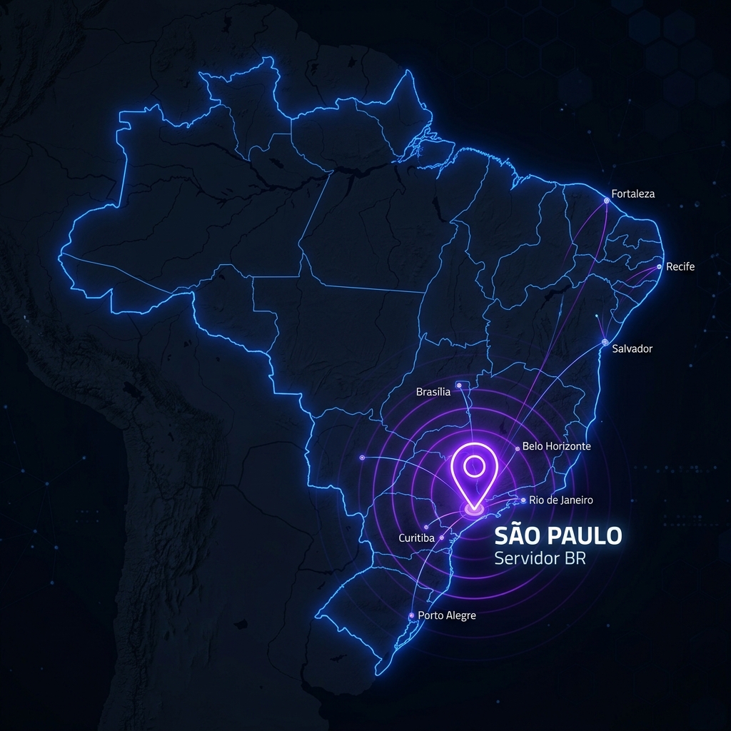 Mapa de servidores NVHost no Brasil